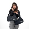 Recycled Nylon Spiderweb Puff Shoulder Bag By Wicked Misfit:_Black with