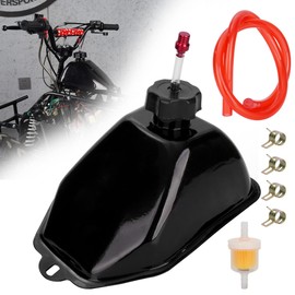 Metal Motorcycle Gas Tank with Threaded Cap for 50cc 70cc 90cc 110cc 125cc Coolster 3050C 3125R Taotao ATA 125D 110B Boulder B1 Vitacci Roketa HAWK Ice bear Mountopz JCL RPS ATV Quad 4 Wheeler