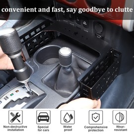 HAPPYHORSE for Toyo-ta FJ Cruiser 2007-2021 car Central Control Gear Panel on Both Sides of The Aluminum Alloy Storage Basket Accessories
