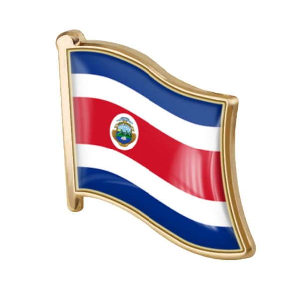 vmcoatdu Costa Rica Flag Pin Badge International Travel Brooch Metal
