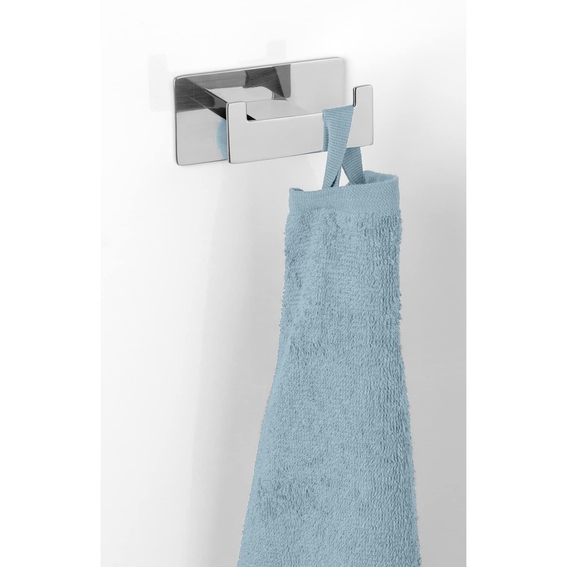 WENKO Turbo-Loc Duo Genova Shine Wall Hook, Decorative Double Bathroom