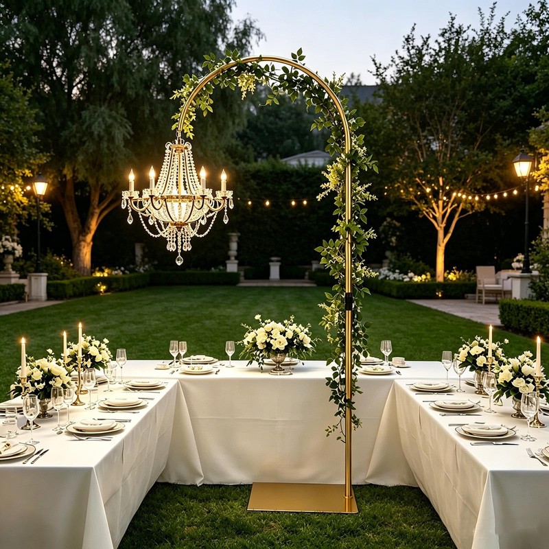 Heavy Duty Half Wedding Arch Stand Versatile Adjustable 5.6-7.6FT Hook