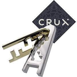 Hanayama and Crux Cast Keyhole Puzzle - Level 4 of 6 - Fairly Hard - Includes Crux Sticker