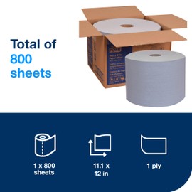 Tork Heavy-Duty Industrial Paper Wiper Blue W1, Giant Roll, 450304