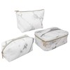 3Pcs Women Cosmetic Bag Marble Print Makeup Case Storage Handbag