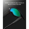 Marino Bonatti Square Sunglasses for Men Polarized UV400 Protection Mens