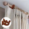 Colingmill 2 Pcs Wooden Curtain Rod Bracket Wood Large Double