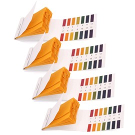 4 Pack pH Test Strips, 320 Strips pH 1-14 Universal Litmus Test Paper for Soap Making Water Wine Saliva Urine Soil Pet Food Testing (Sealed Pack)