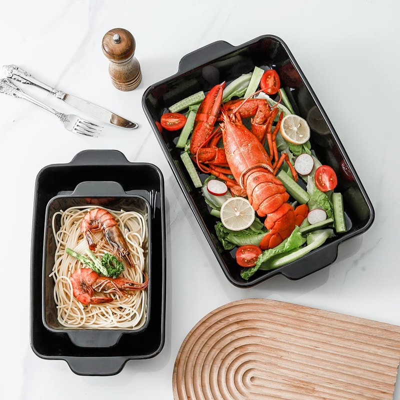 HVH Baking Dish Set, 9x13 Baking Dish, Ceramic Lasagne Pan