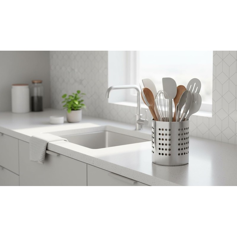 Vita Perfect 1 x Stainless Steel Utensil Holder Kitchen Organiser