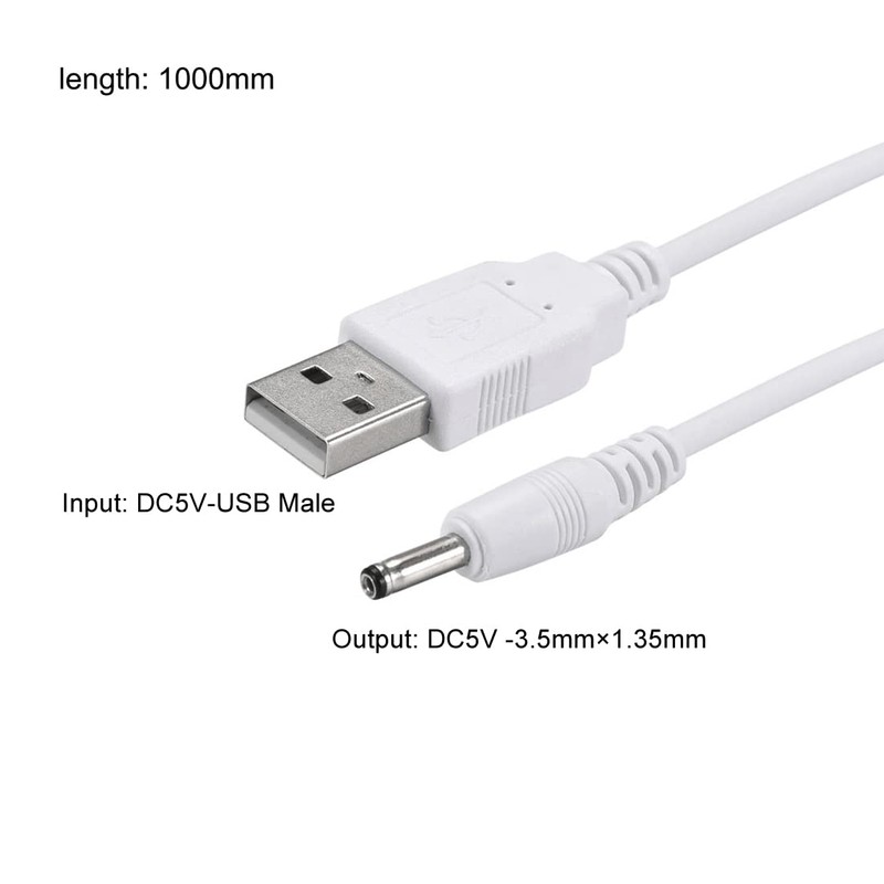 uxcell USB Type-A Male to 3.5 x 1.35mm DC 5V