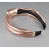 pale Copper turban knot headband shiny lamé fabric covered grip