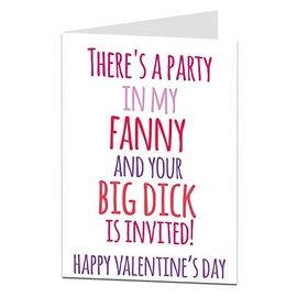 Rude Valentine's Day Card For Him There's A Party In My Private Parts!