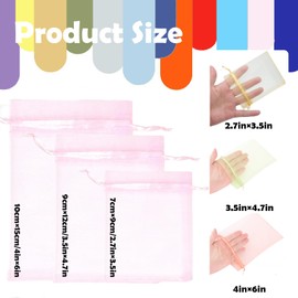 Pack of 100 Pink Organza Bags, 10 x 15 cm Gift Bags, Organza Bags with Drawstring, Wedding Candy Bags, Jewellery Bags, Christmas Gifts, Birthday Party