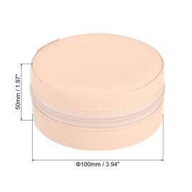 PATIKIL Travel Jewelry Case, Small Jewelry Organizer Portable Mini Jewelry Box Round to Store Rings Earrings Necklaces Bracelets for Women Gifts, Pink