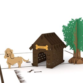 Lovepop Dog House Pop-Up 3-D Greeting Card