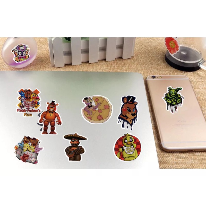 Fnaf Five Nights Freddy 50 Calcomanias Stickers Pvc Vs Agua