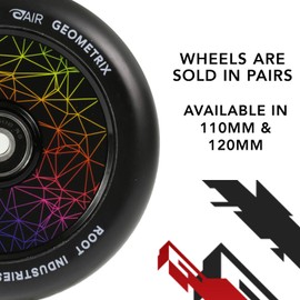 ROOT INDUSTRIES AIR Wheels 110mm - 120mm Pro Scooter Wheels Pair - Fits Most Setups - 24mm x 110mm - 120mm - Bearings Installed - 90 Day Warranty - Scooter Wheels (Geometrix, 110)