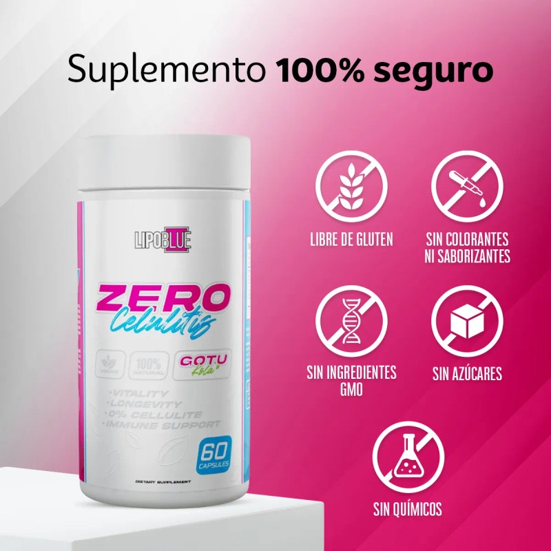 Suplemento Lipo Blue Zero Celulitis Cápsulas Gotu Kola 950mg
