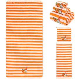 Breling 3 Pack Thanksgiving Fall Bath Towels Sets Pumpkin Embroidered Coral Velvet Large Bathroom Hand Towels Autumn Striped Decorative Absorbent Washcloth for Home Kitchen Thanksgiving Harvest Gifts