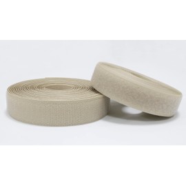 AERZETIX - C65952 - Velcro tape / roll 25 mm 5 meters - organizer/cable tie - strap for clothes bags - made of polyamide and polyester - colour: light beige