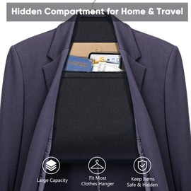 FRECOLSH Hanger Diversion Safe – Hidden Closet Storage for Cash, Valuables, Passport & Jewelry – Secret Safe with Zipper – Travel Security Pouch Fits Over Standard Hangers