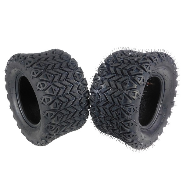 MASSFX Golf Cart Tire Set - Two 20x10-10 - 4 Ply Rating - 12MM Tread Depth - 20x10x10 (Two Pack)