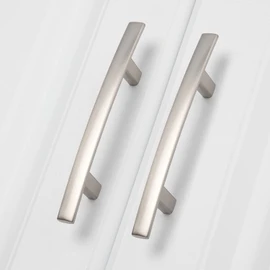 homdiy 20 Pack Solid Zinc Alloy Cabinet Handles, 3 Inch Hole Center Cabinet Pulls, Brushed Nickel Arch Drawer Pulls Modern Hardware for Kitchen Bathroom Cupboard