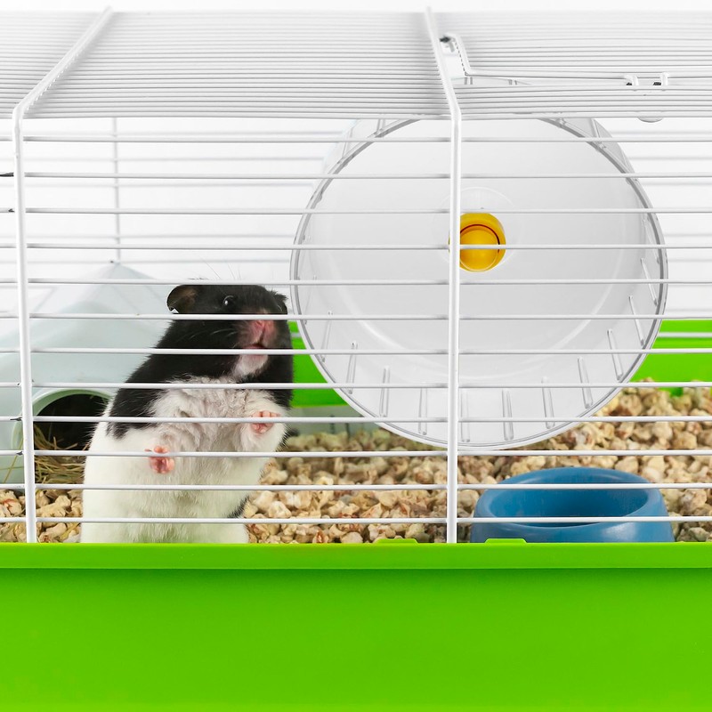 QWORK® 17cm Transparent Hamster Wheel, Silent Spinner Wheel with Double