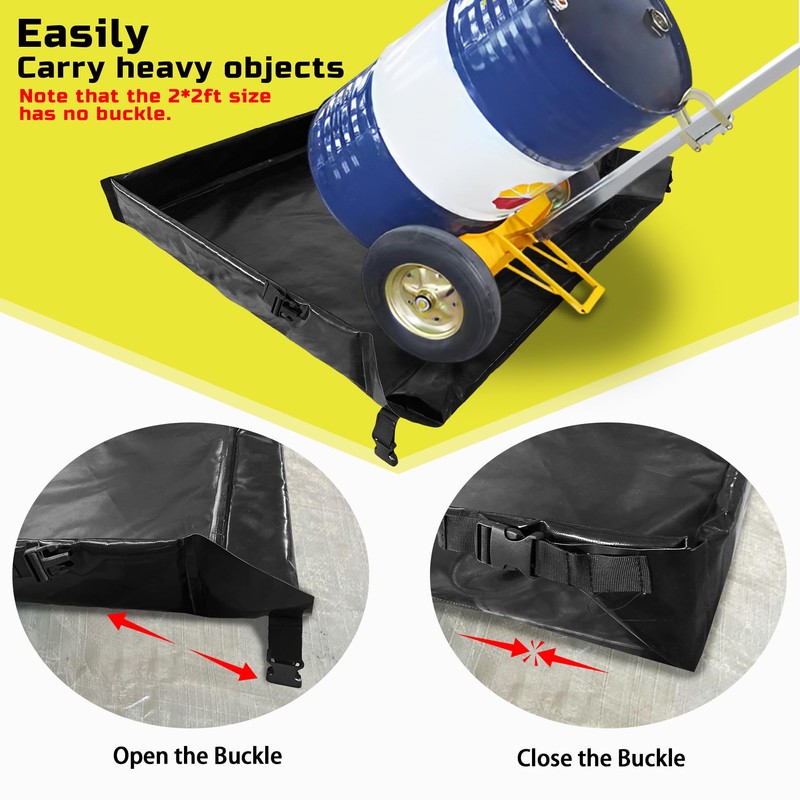 LTCANOPY Containment Tray Collapsible Utility Tray 3x3ft PVC Folding Containment