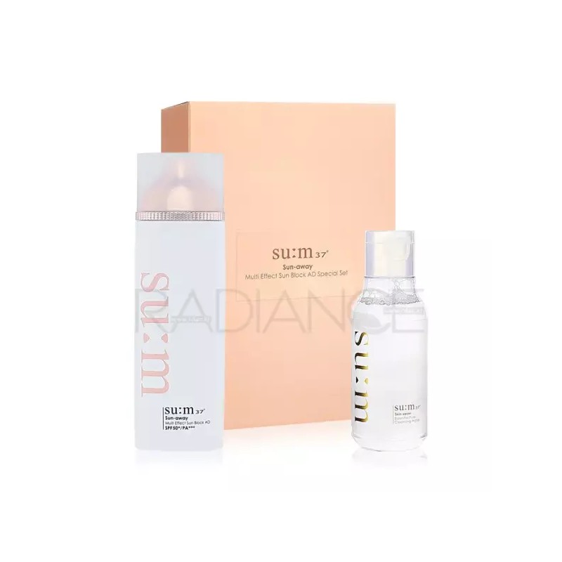 Su:m37° 숨 선 어웨이 멀티 이펙트 선블럭 에이디 100ml 세트