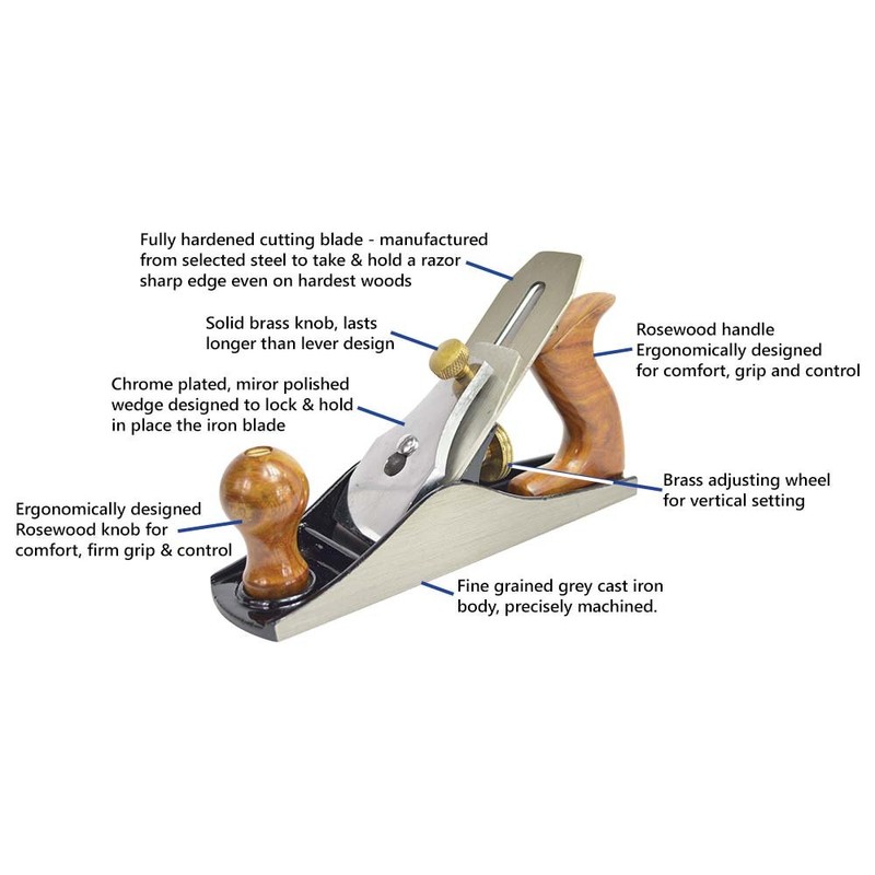 Big Horn 19316 Adjustable Smoothing Bench Jack Plane