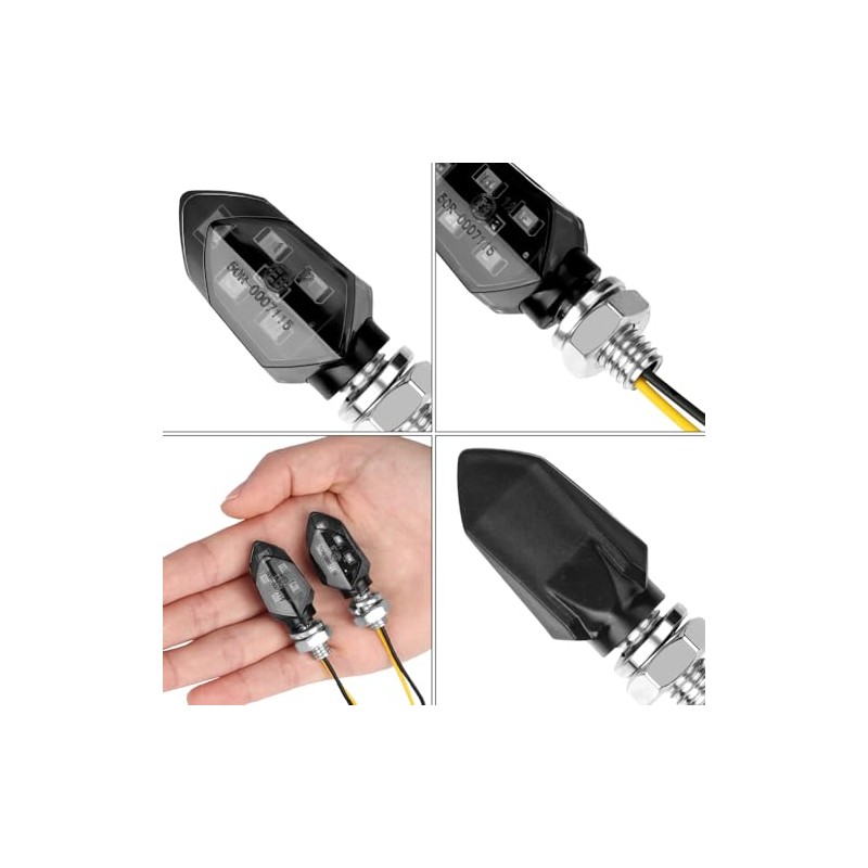 LOPHE Pack of 2 LED Motorcycle Indicators, 12 V Motorcycle