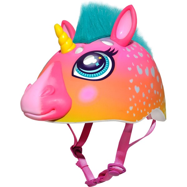 Raskullz Super Rainbow Corn Hair Helmet, Dark Pink
