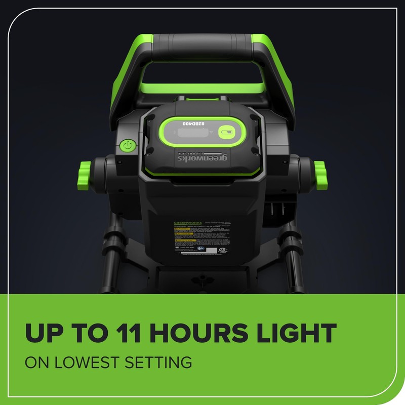 Greenworks 82V (AC/DC) 2500-Lumen LED Work Light, Battery and Charger