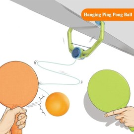 Door Ping Pong Game Over The Door - Adjustable Doorway Game Pingpong Trainer Door Jam Pingpong Starter Kit for Door Frame Hanging Table Tennis Trainer with 2 Racket and 6 Balls for Ages 6+