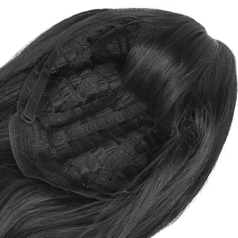 Women Long Straight Hair Full Wig Black Synthetic Wig With