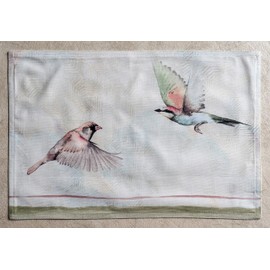 Maison d' Hermine Flying Birds 100% Cotton Set of 4 Place-Mats for Dining Table, Kitchen, Wedding, Everyday, Dinner Parties, Spring/Summer (33 cm x 48 cm)