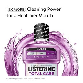 Listerine Total Care - Enjuague bucal anticaries con flúor, enjuague de 6 en 1 ayuda a matar el 99% de los gérmenes del mal aliento, previene las cari
