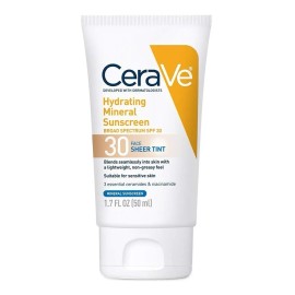 CeraVe Filtro Solar con Tinta SPF 30 50 ml | Protección Solar Resistente al Agua, Fórmula Suave y Ligera, Ideal para Piel Sensible, Controla Brillos y Proporciona Hidratación Todo el Día