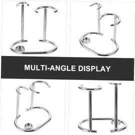 Outanaya Razor and Brush Holder Silver Bathroom Razor Stand for Men Convenient Shaving Set Storage Enhances Beard Care Routine Natural Drying Design for Longer Brush Life