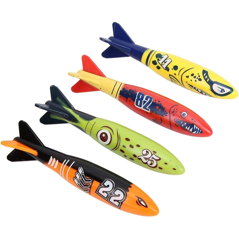 Uadme 4 Pcs Underwater Torpedo Rocket Throwing Swimming Diving Game