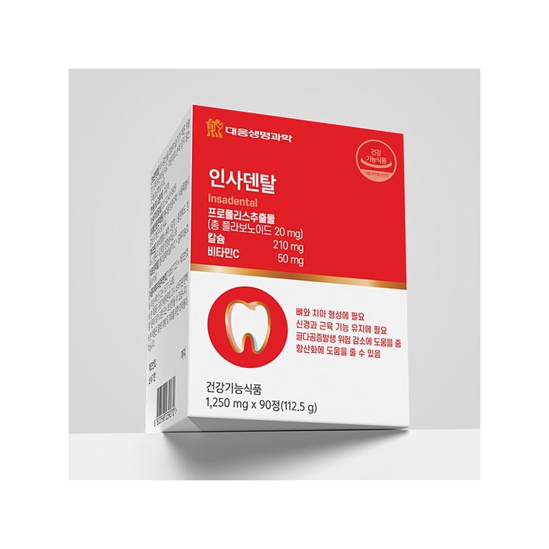 Daewoong BioScience 대웅생명과학 인사덴탈 뼈와 치아 항산화 건강 90정 1박스