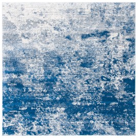 Safavieh Brentwood Collection 8' Square Grey/Navy BNT822G Modern Abstract Non-Shedding Area Rug