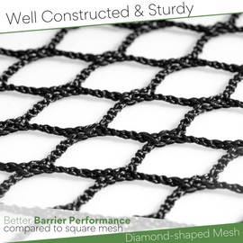 Morelux Golf Netting Material 10'x15' - Golf Hitting Net for Backyard - Sport Netting Barrier - High Impact Nets for Sports (Black, 20mm Mesh)