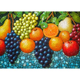 Bgraamiens Puzzle-Mosaic Fruits-1000 Pieces Mosaic Puzzle for Adults, Unique Art Puzzle, Impossible Puzzle Color Challenge Puzzle for Adults