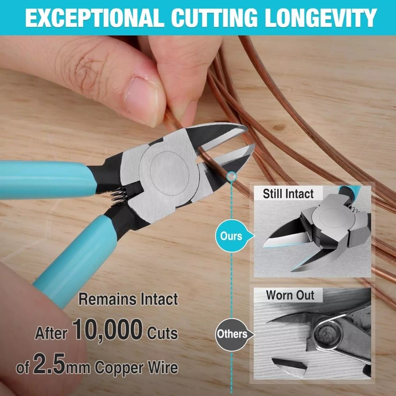 DURATECH 5-Inch and 6-Inch Professional Flush Cutters, Wire Cutters Heavy