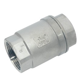 Megairon 1-1/4" NPT Female WOG1000 Check Valve,Spring Loaded In-line Low Cracking Pressure,Stainless Steel SS316 CF8M
