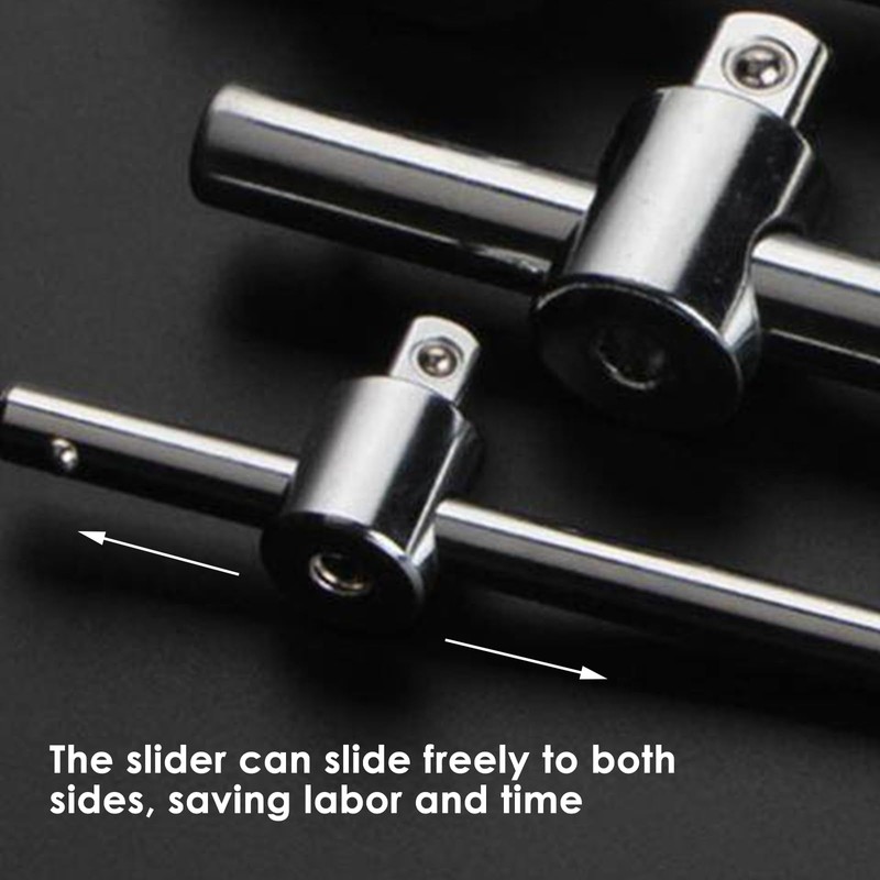 T Handle Sliding Bar, 1/4" 3/8" 1/2" Drive Sliding Wrench