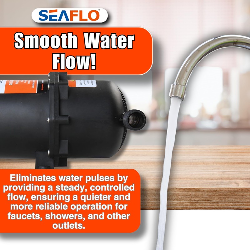 SEAFLO Accumulator Tank Water Pump Flow Control with Internal Bladder